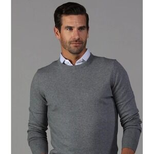 NWT Collars and Co Luxury Touch Cotton Cashmere Crew Neck Sweater  Small Grey
